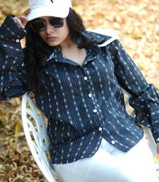 Black kantha cotton shirt