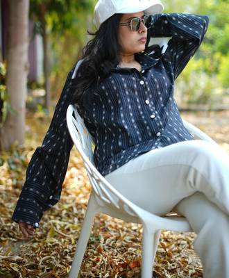 Black kantha cotton shirt 3