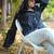 Black kantha cotton shirt