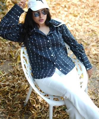 Black kantha cotton shirt 1