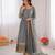 Light grey georgette embroidered with sequin anarkali suit