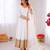 Off white georgette embroidered with sequin anarkali suit