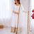 Off white georgette embroidered with sequin anarkali suit