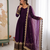 Purple georgette embroidered with sequin anarkali suit