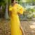 Yellow kantha cotton long sheath dress