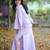 Lavender kantha cotton long sheath dress