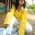 Yellow kantha cotton shirt