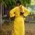 Yellow kantha cotton long sheath dress