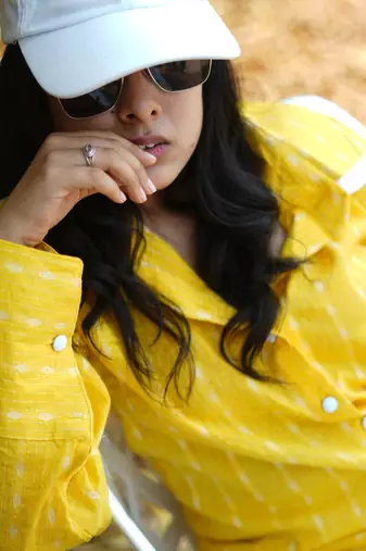 Yellow kantha cotton shirt