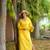 Yellow kantha cotton long sheath dress