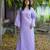 Lavender kantha cotton long sheath dress