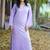 Lavender kantha cotton long sheath dress