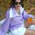Lavender kantha cotton shirt