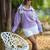 Lavender kantha cotton shirt