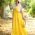 Yellow kantha cotton tiered maxi dress
