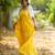 Yellow kantha cotton tiered maxi dress