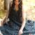 Black kantha cotton tiered maxi dress