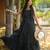 Black kantha cotton tiered maxi dress