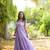 Lavender kantha cotton tiered maxi dress