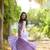 Lavender kantha cotton tiered maxi dress