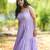 Lavender kantha cotton tiered maxi dress