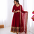 Rani pink georgette embroidered with sequin anarkali suit