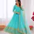 Sky blue georgette embroidered with sequin anarkali suit