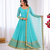 Sky blue georgette embroidered with sequin anarkali suit