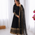 Black georgette embroidered with sequin anarkali suit