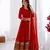 Red georgette embroidered with sequin anarkali suit