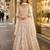Beige anarkali free size stitched suit with embroidery codding & sequence work
