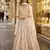 Beige anarkali free size stitched suit with embroidery codding & sequence work