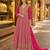 Magenta anarkali free size stitched suit with embroidery codding & sequence work