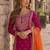 Rani pink free size stitched plazzo suit with embroidery & sequence work