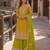 Yellow free size stitched plazzo suit with embroidery & sequence work