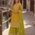 Yellow free size stitched plazzo suit with embroidery & sequence work