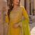 Yellow free size stitched plazzo suit with embroidery & sequence work