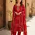Orange silk unstitched suit with printed & khatli work