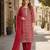 Maroon silk unstitched suit with printed & khatli work