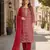 Maroon silk unstitched suit with printed & khatli work