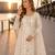 White net semi stitched suit with coding and embroidery work