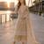 Cream net semi stitched suit with coding and embroidery work