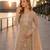 Cream net semi stitched suit with coding and embroidery work