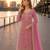 Pink net semi stitched suit with coding and embroidery work