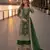 D green net semi stitched suit with coding and embroidery work