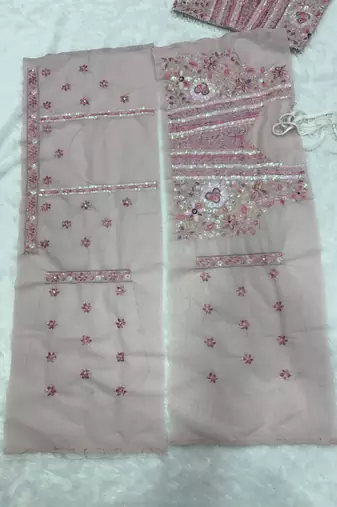 Elegant Dusty Pink Lehenga - Heavy Thread Embroidery for Wedding Wear For Women's