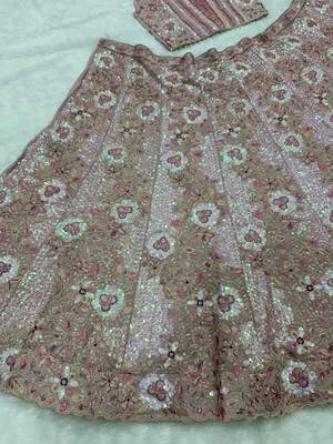 Elegant Dusty Pink Lehenga - Heavy Thread Embroidery for Wedding Wear For Women's 4