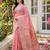 Pink colour linen cotton saree with jacquard weaving & tassel pallu