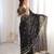Black colour fendy satin sequins embroidered saree