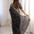 Black colour fendy satin sequins embroidered saree